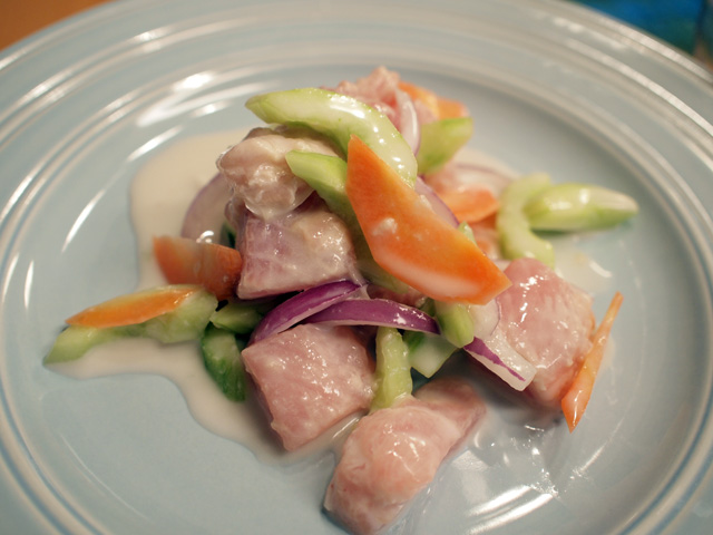 Poisson Cru(ポワソン・クリュ)。本日の目玉。 Poisson Cru(ポワソン・クリュ)。本日の目玉。