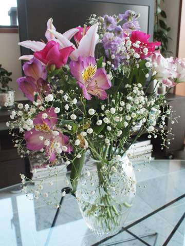 花のある空間はいいね。