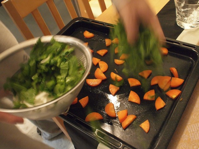 野菜をまんべんなく置いて…