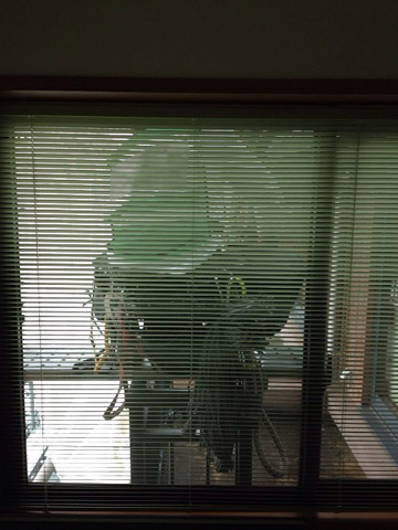 窓の外に人がいるとびっくり。