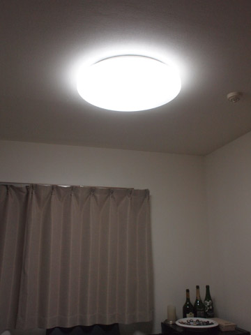 従来の照明。そっけない感じ。色もこのとおり。