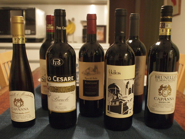 ちなみに今回の買い物は、ブルネッロ・ディ・モンタルチーノやバローロなどのイタリア物と、スペイン物を中心に。