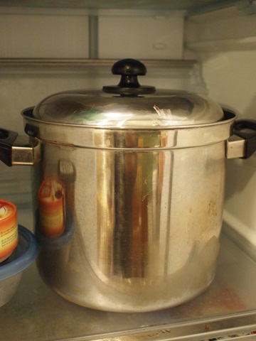 冷蔵庫へ。これで一日置く。