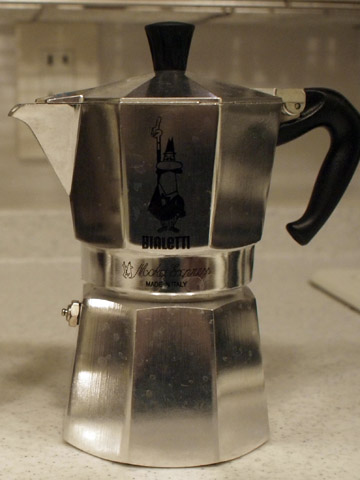 使っていたビアレッティのエスプレッソメーカー。