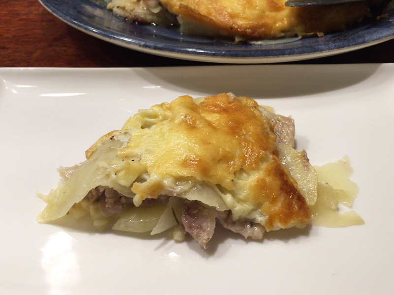 ジャガイモと豚カルビ肉のミルフィーユ