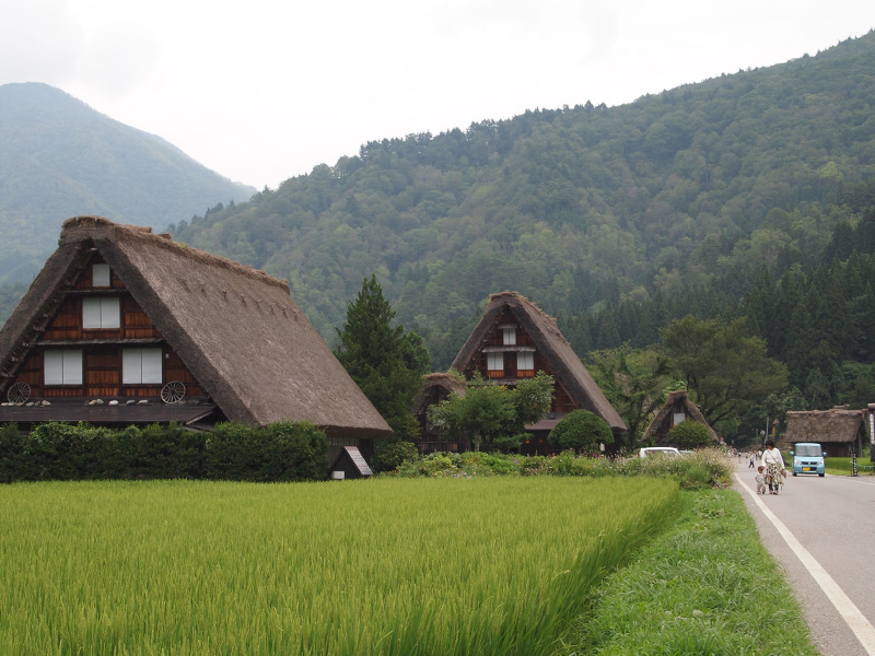 ここも撮影ポイントの1つなのだが、茅葺きの家々は実は飲食店として利用できるようになっていた。