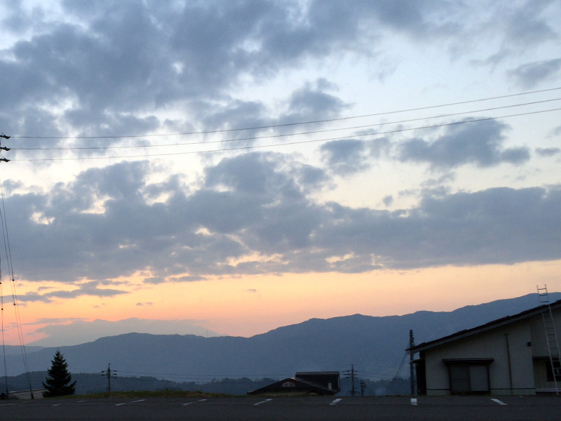 野沢温泉で夕暮れて。