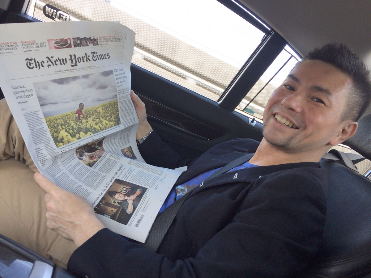 快適。あ、手元のNew York Times?  も、もちろんちゃんと読みましたよ…。