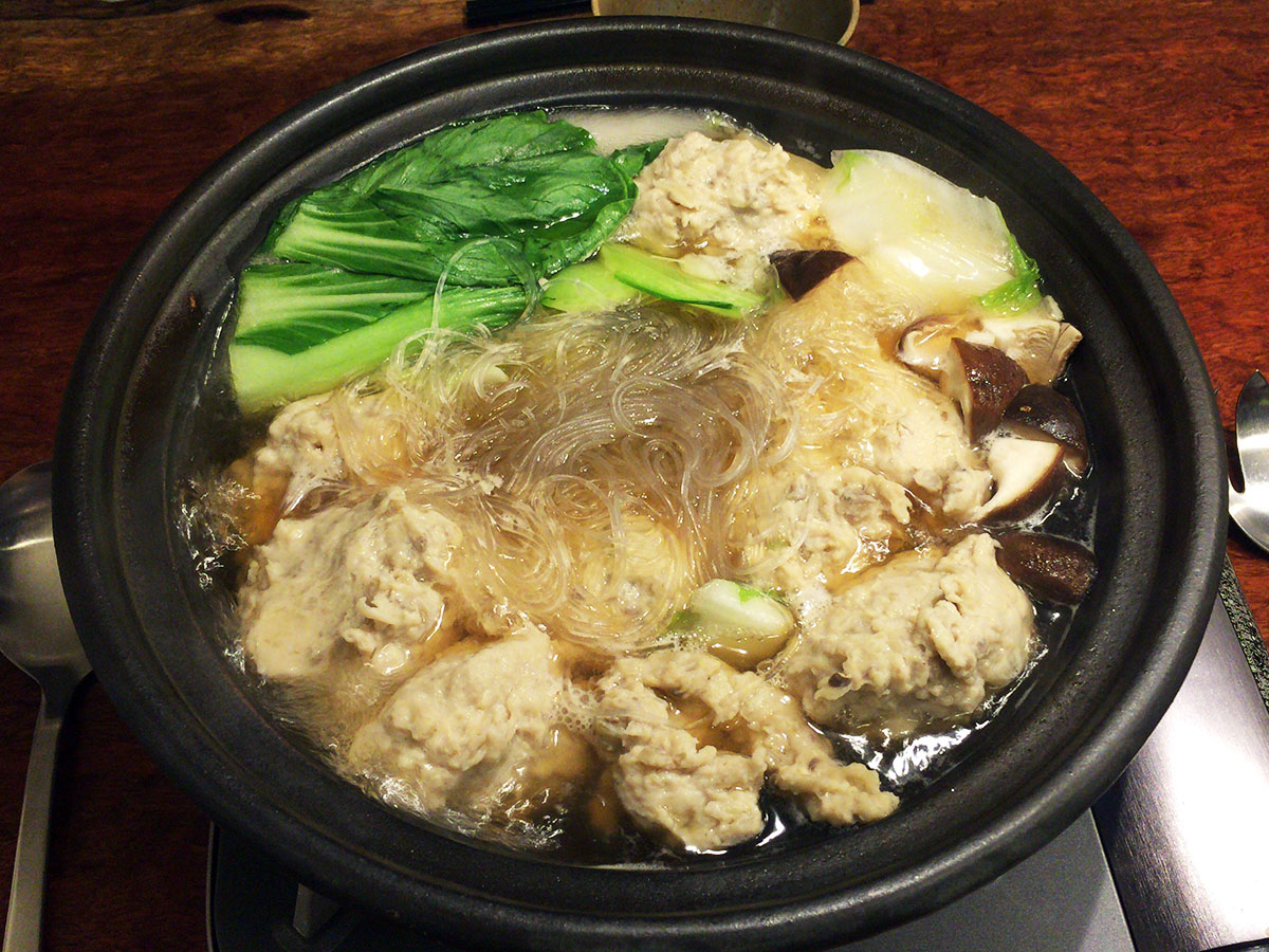 鶏団子の中華風鍋