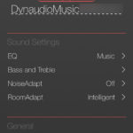アプリのスピーカー設定画面。