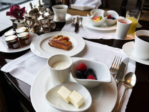 ペストリーがおいしく、果物も質が良かった。