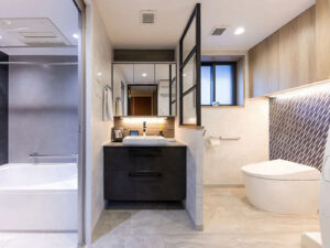 旧居の水回りをこのようにリフォームしたのも良い思い出。