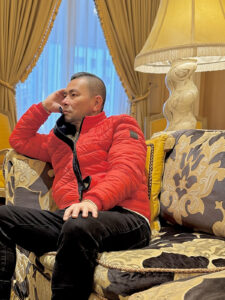 ロビー横のひっそり奥まったラウンジで。