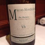 Jean Rijckaert Macon-Montbellet Vieilles Vignes 2008。先ほどのとはまったく違った深い味わいの、少しブランデーをも思わせるような白ワイン。続くフォアグラとぴったり。